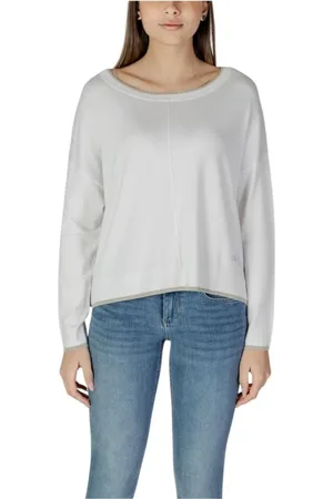 Liu Jo Strik, Dame, Hvid, 2XS, Hvid Viskose Blandings Sweatshirt