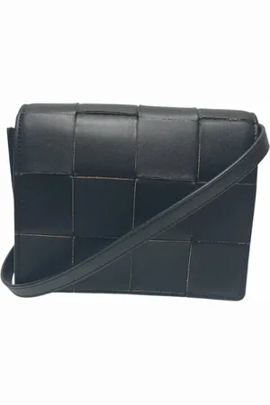 Bottega Veneta Pre-owned, Dame, Sort, ONE SIZE, Uld, Pre-owned Laeder crossbody-tasker