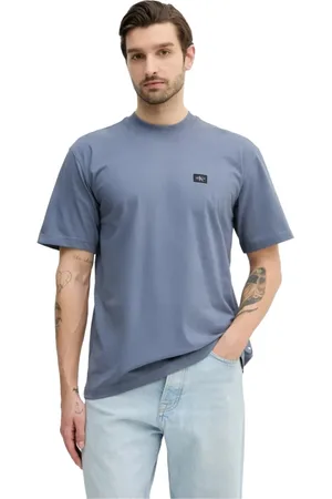 Calvin Klein Top, Herre, Blå, 2XL, Bomuld, Blå Rund Hals T-Shirt