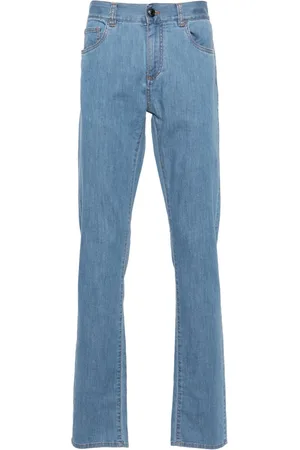 CANALI Jeans, Herre, Blå, 3XL, Bomuld, Slim Fit Bomuld Jeans