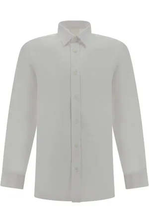 Givenchy Skjorte, Herre, Grå, L, Bomuld, Bomuldsskjorte med ikonisk logo broderi