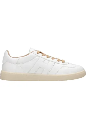 Hogan Sko, Dame, Hvid, 37 EU, Læder, Hvide lædersneakers med ikonisk H