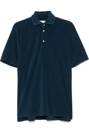 DoppiaA Top, Herre, Blå, XL, Blå Polo Skjorte med Korte Ærmer