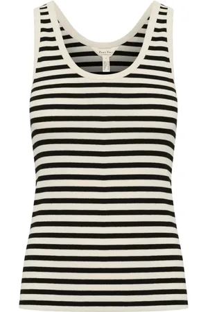 Part Two Top, Dame, Sort, XL, Bomuld, Stribet Sort Top Roselynpw Bluse