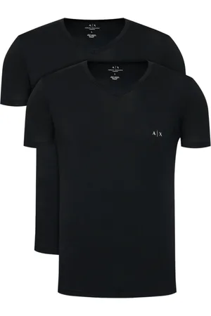 Armani Exchange Top, Herre, Sort, M, Bomuld, 3-Pak V-hals Bomuld T-shirts