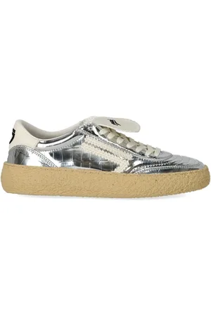 Puraai Sko, Dame, Grå, 41 EU, Bomuld, Sølv Polly Cocco Sneaker
