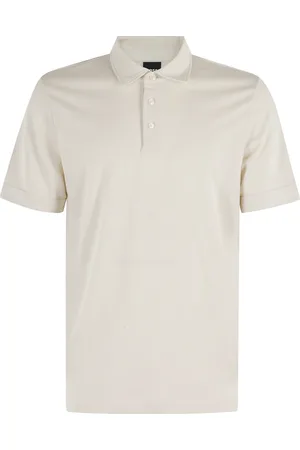 HUGO BOSS Top, Herre, , L, Bomuld, Creme Polo Skjorte Letvægts Pique