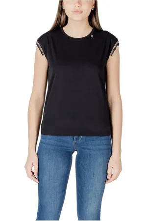 Liu Jo Top, Dame, Sort, S, Bomuld, Elegant bomuldst-shirt med forfine detaljer
