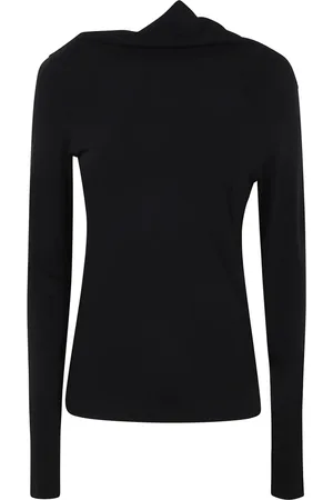 Totême Top, Dame, Sort, XS, Sort Draperet Jersey Top