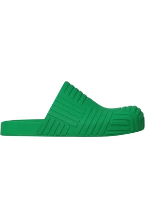 Bottega Veneta Sko, Herre, Grøn, 42 EU, Grønne Gummislides Intrecciato Mønster