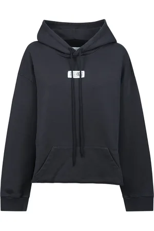 Maison Margiela Sweathshirts & Hoodies, Dame, Sort, XL, Bomuld, Hoodie med Logo Label Design
