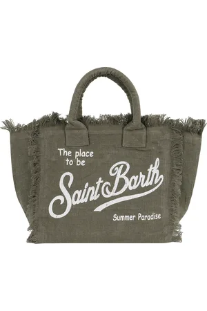MC2 SAINT BARTH Taske, Dame, Grøn, ONE SIZE, Linned, Militær Linned Vanity Taske