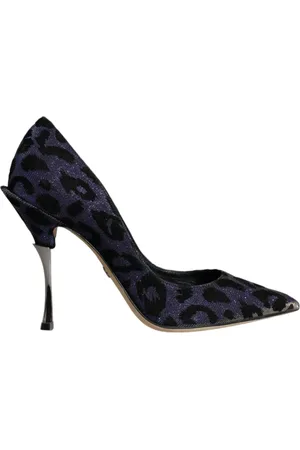 Dolce & Gabbana Sko, Dame, Lilla, 37 EU, Læder, Violet Leopard Lurex High Heels Pumps