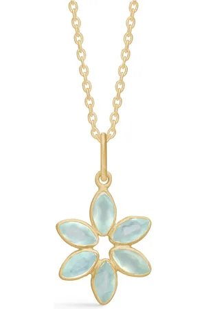 Frk Lisberg Tilbehør, Dame, Gul, L, Uld, Aqua Chalcedon Vedhæng i 14K Guld