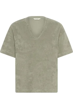 Part Two Top, Dame, Grøn, 2XL, Uld, Vetiver T-shirt med V-udskæring silhuet