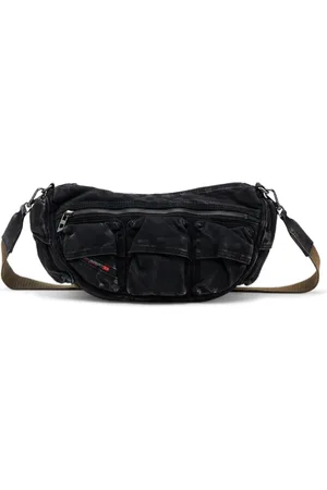 Diesel Pre-owned, Dame, Sort, ONE SIZE, Uld, Stilfulde Multi-Lomme Skuldertasker