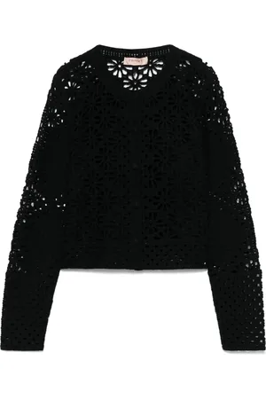 Twin-Set Strik, Dame, Sort, S, Sort Jakke
