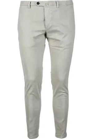 Biagio Santaniello Bukser, Herre, Grå, 2XL, Bomuld, Bomuld Elastan Bukser