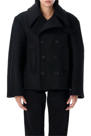 Saint Laurent Jakke, Dame, Sort, S, Uld, Sort Oversize Uld Peacoat Aw24