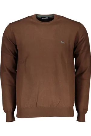 HARMONT&BLAINE Strik, Herre, Brun, L, Brun Langærmet Halv Zip Sweater