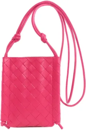 Bottega Veneta Pre-owned, Dame, Lyserød, ONE SIZE, Uld, Pre-owned Laeder skuldertasker