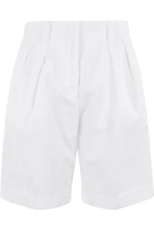 Aspesi Shorts, Dame, Hvid, XS, Bomuld, Hvide Bermuda Shorts med Central Lukning