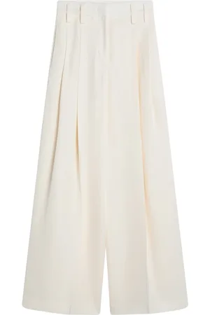 Jil Sander Bukser, Dame, Hvid, XS, Linned, Bredbenede bukser til kvinder