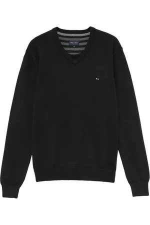Eden Park Strik, Herre, Sort, S, Bomuld, Basis Bomuld Jersey Pullover - Sort