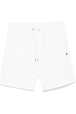Ralph Lauren Shorts, Herre, Hvid, M, Bomuld, Hvide Shorts med Logo Broderi