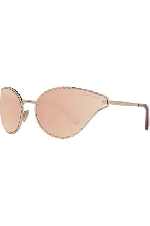 Roberto Cavalli Tilbehør, Dame, Lyserød, ONE SIZE, Uld, Roséguld Ovalt Spejlet Solbriller