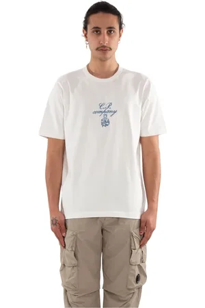 C.P. Company Top, Herre, Hvid, M, Twisted Jersey Embro Tee