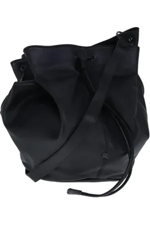 Burberry Pre-owned, Dame, Sort, ONE SIZE, Uld, Pre-owned Laeder skuldertasker
