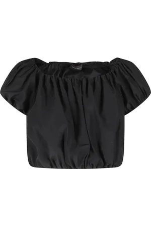 Andamane Bluser & Skjorter, Dame, Sort, 2XS, Bomuld, Sort Bomuld Taffeta Off-Shoulder Top