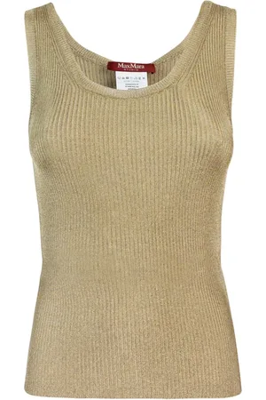 Max Mara Top, Dame, Gul, XS, Uld, Guld T-shirts og Polos