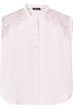 Twin-Set Bluser & Skjorter, Dame, Lyserød, XS, Uld, Broderet twill skjorte til kvinder