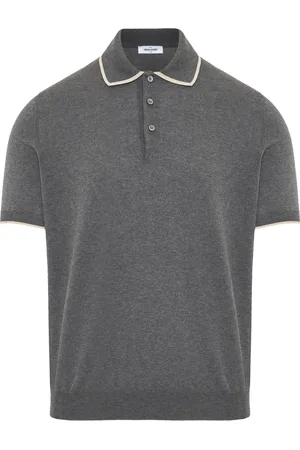 Gran Sasso Top, Herre, Grå, 3XL, Bomuld, Italiensk bomuldspolo