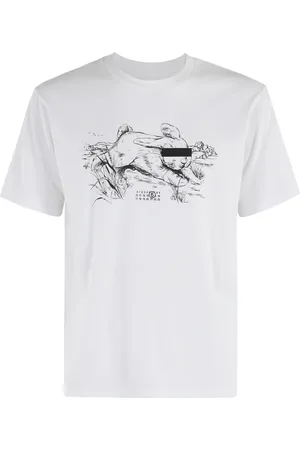 Maison Margiela Top, Herre, Hvid, XS, Bomuld, Kanin T-shirt Hvid Kortærmet