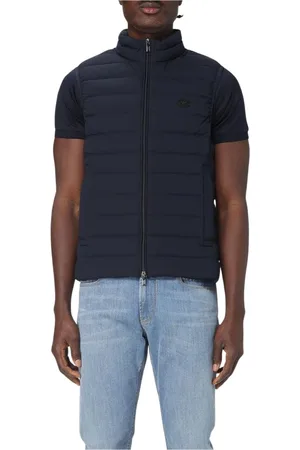 Emporio Armani Jakke, Herre, Blå, 3XL, Polyester, Blå Polstret Vest