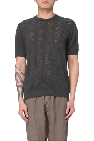 DRUMOHR Strik, Herre, Grøn, L, Perforeret Crewneck Sweater