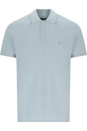 Emporio Armani Top, Herre, Blå, L, Bomuld, Lys Blå Polo Skjorte Rejse Essentials