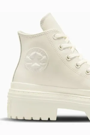 Converse Sko, Dame, Hvid, 39 1/2 EU, Beige Canvas High Top Sneakers