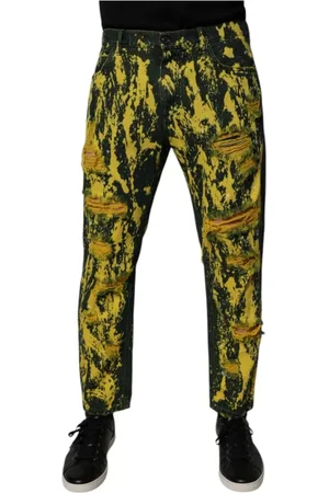 Dolce & Gabbana Jeans, Herre, Sort, M, Denim, Tie Dye Skinny Denim Jeans