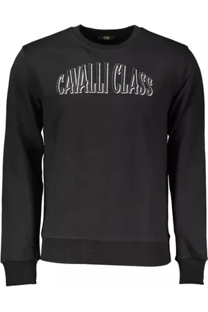 Roberto Cavalli Sweathshirts & Hoodies, Herre, Sort, S, Bomuld, Sort bomulds sweater til mænd