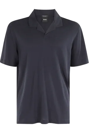 HUGO BOSS Top, Herre, Blå, XL, Bomuld, Blå Polo Shirt Kortærmet V-Hals