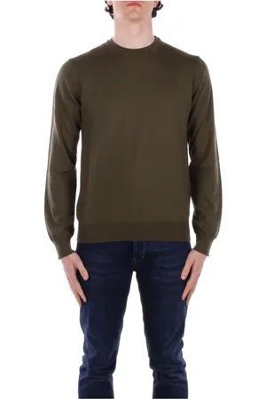 Woolrich Strik, Herre, Grøn, M, Bomuld, Militær Logo Sweater Slim Fit