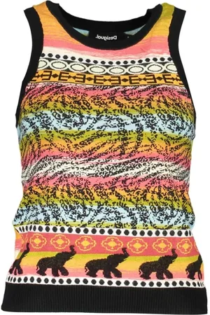 Desigual Top, Dame, Flerfarvet, M, Bomuld, Sort Viskose Kvinder Top Statement Tank