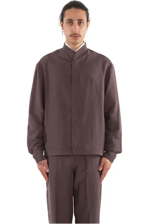COSTUMEIN Jakke, Herre, Rød, L, Mandarin Tencel Overshirt i Y8786