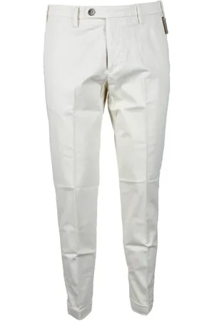 MICHAEL COAL Bukser, Herre, Hvid, W36, Bomuld, Lyocell Blandede Casual Bukser