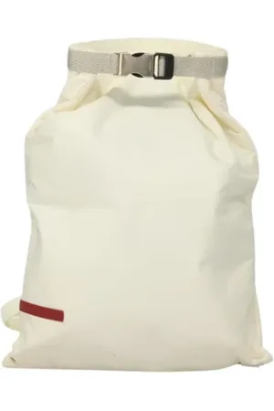 Prada Pre-owned, Dame, Hvid, ONE SIZE, Nylon, Pre-owned nylon rygsaekke