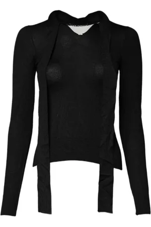 Dolce & Gabbana Strik, Dame, Sort, 2XS, Cashmere, Luksuriøs Silke Kashmir Bluse